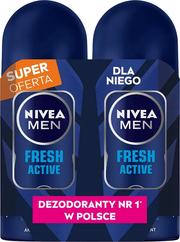 NIVEA MEN Antiperspirant in a ball Fresh Active DUO 2x50 ml - Higiena