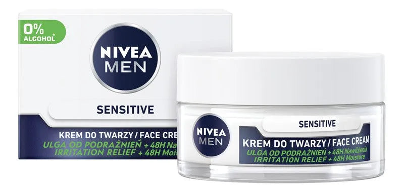 NIVEA MEN Cream 50ml Sensitive Soothing Moisturizer - Kosmetika