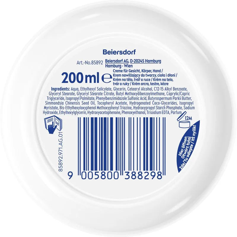 NIVEA Soft Daily UV Intensive Moisturizing Cream SPF15 for face body and hands 200 ml - Kosmetika
