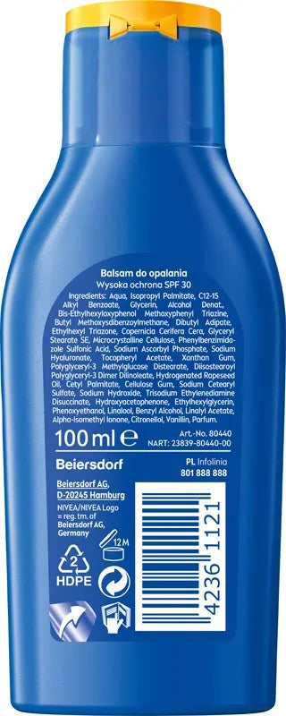 NIVEA SUN Protect Moisture Sunscreen Moisturizing Lotion SPF30 100 ml - Kosmetika