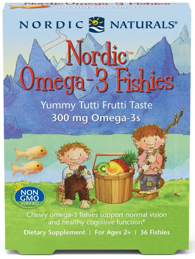 Nordic Omega-3 Fishies 300mg Yummy Tutti Frutti Taste - 36 - Naturals - Papildai