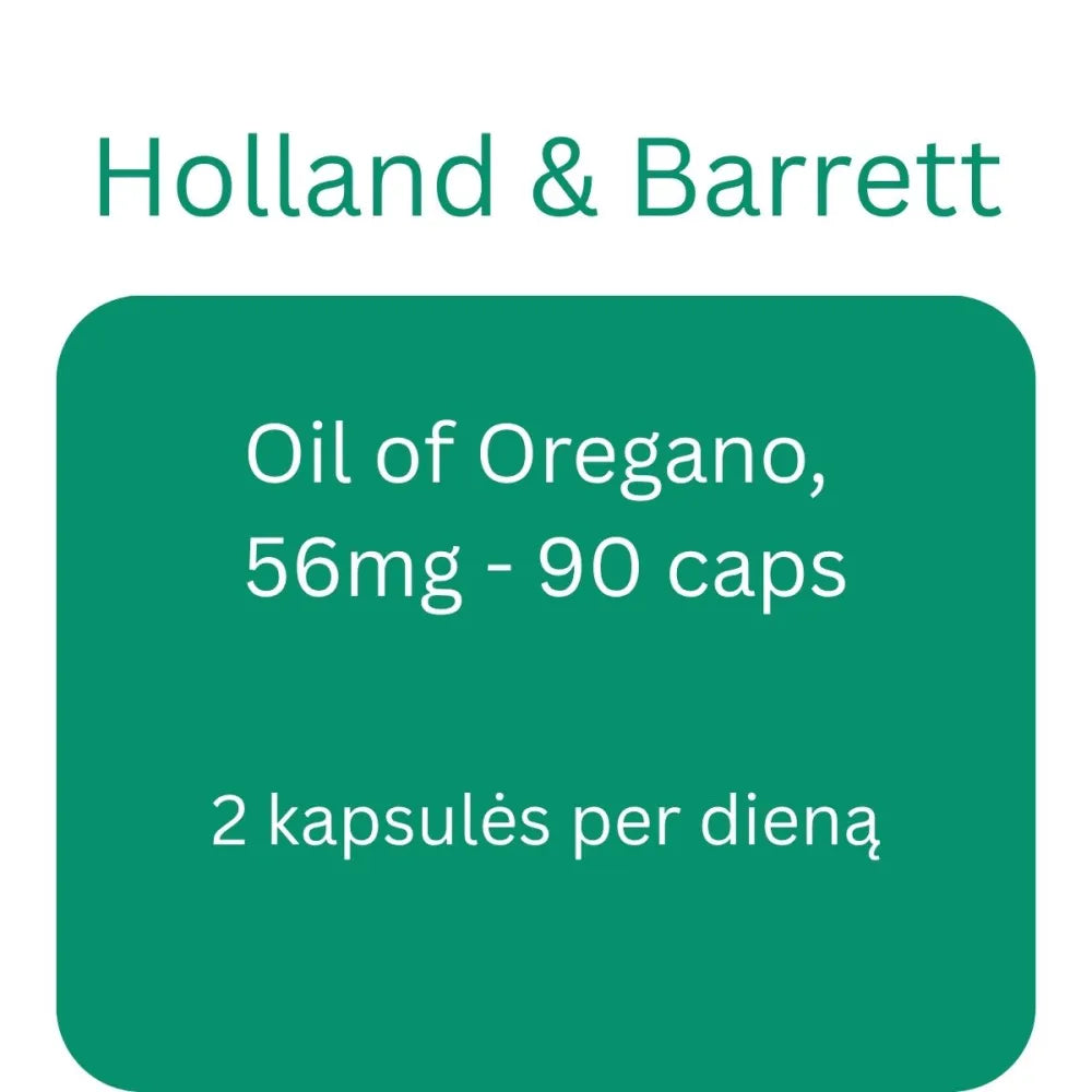 Oil of Oregano 56mg - 90 caps - Holland & Barrett - Papildai
