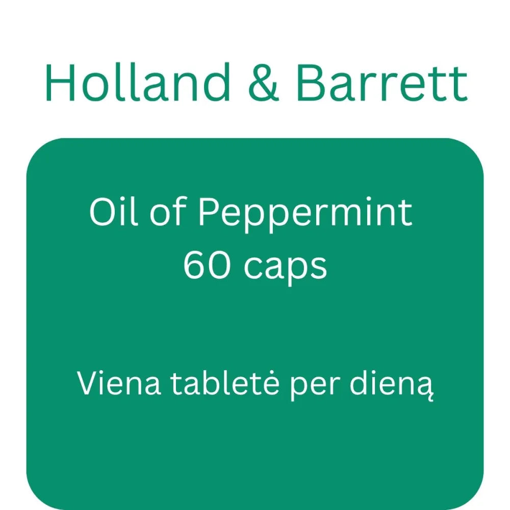 Oil of Peppermint - 60 caps - Holland & Barrett - Papildai