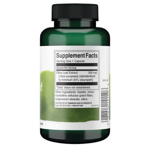 Olive Leaf Extract - Alyvmedžio lapų ekstraktas - 500 mg - N120 - Swanson - Papildai