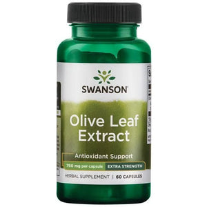 Olive Leaf Extract - Alyvuogių lapų ekstraktas - 750 mg - N60 - Swanson - Papildai