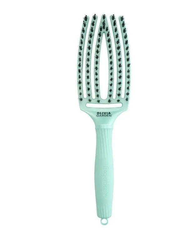 OLIVIA GARDEN Fingerbrush Arctic Lights Green combing brush - Kosmetika