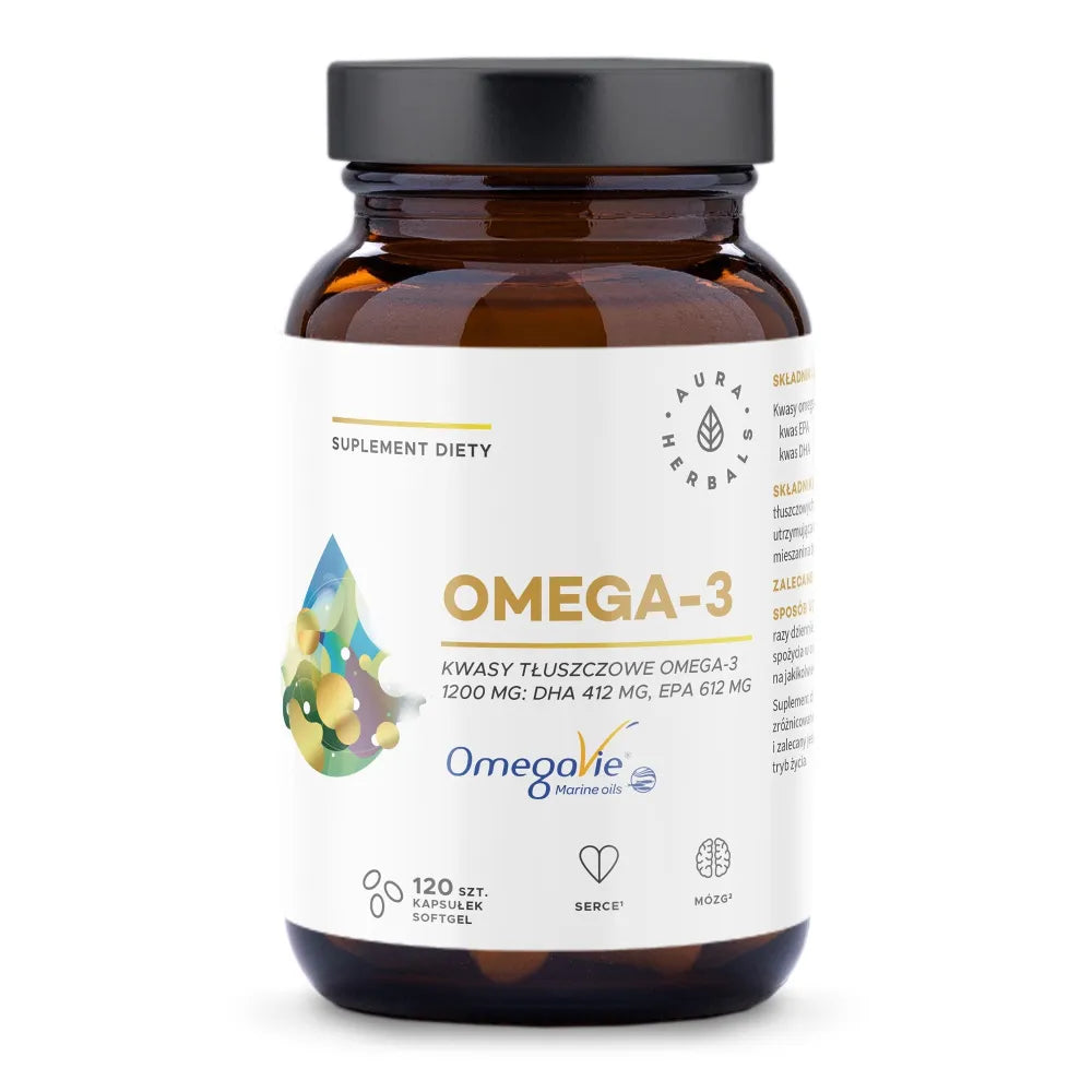 Omega-3 1200 mg 120 capsules. - AURA HERBALS - Papildai