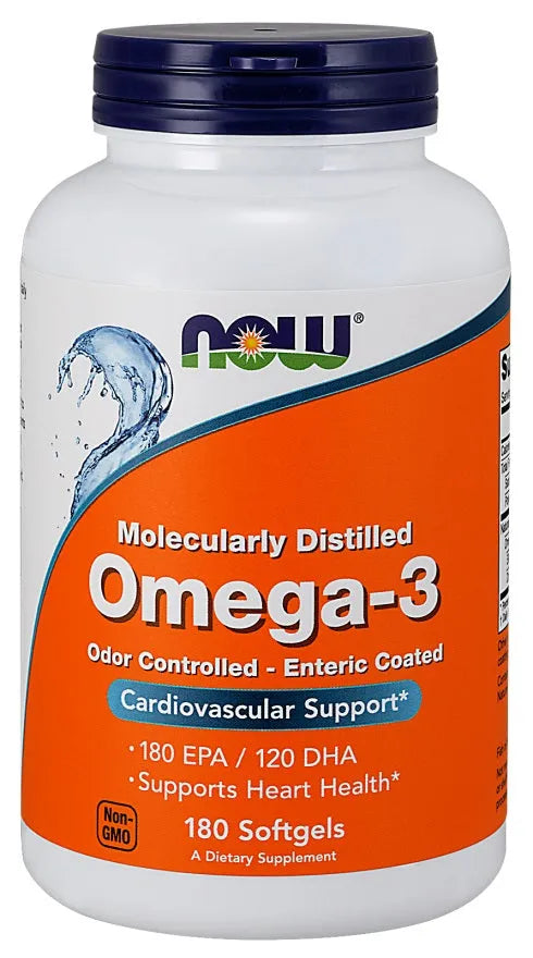 Omega-3 Enteric Coated - 180 softgels - NOW Foods - Papildai