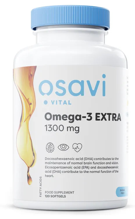 Omega-3 Extra Molecularly Distilled 1300mg (Lemon) - 120 softgels - Osavi - Papildai
