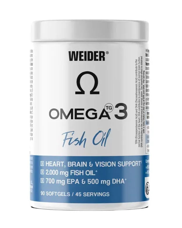 Omega 3 Fish Oil 2000mg - 90 softgels - Weider - Sporto papildai