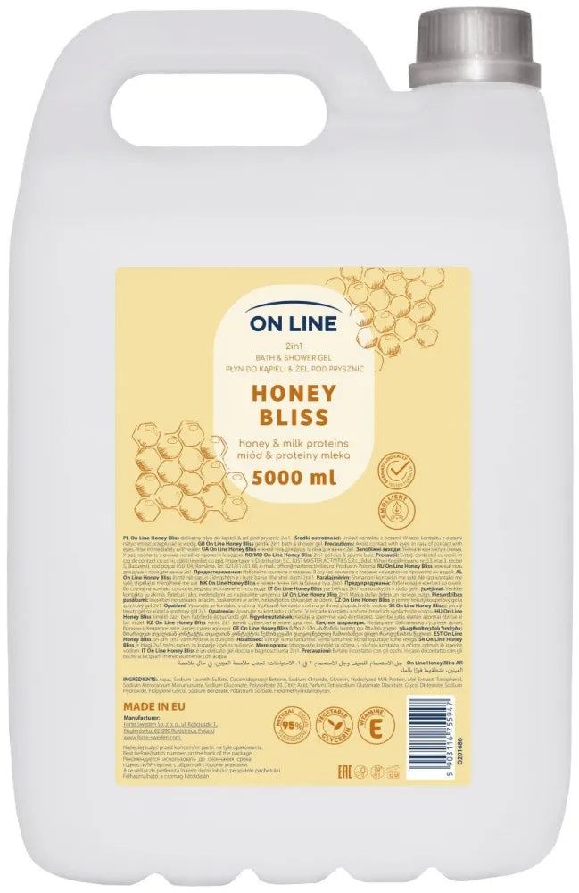 ON LINE 2in1 Bath lotion&Shower gel Honey&Milk proteins 5000 ml - Kosmetika