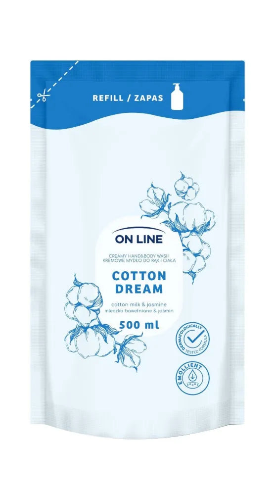 ON LINE Creamy hand and body soap Cotton Milk Jasmine - stock 500 ml. - Higiena