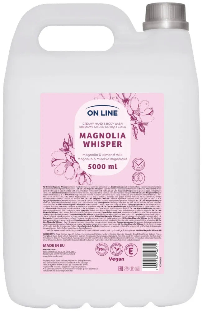 ON LINE Creamy hand and body soap Magnolia Almond milk 5000 ml. - Higiena