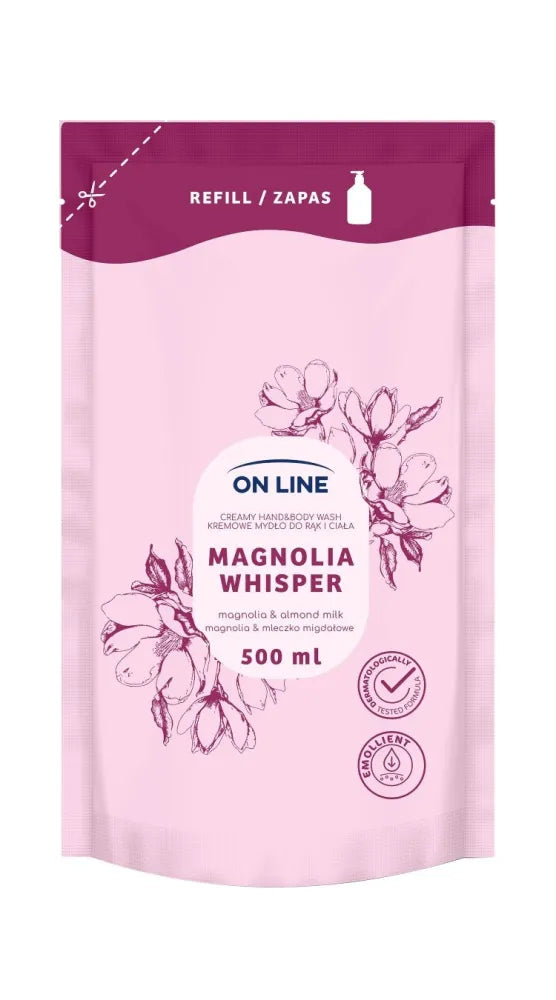 ON LINE Creamy hand and body soap Magnolia Almond milk - stock 500 ml. - Higiena