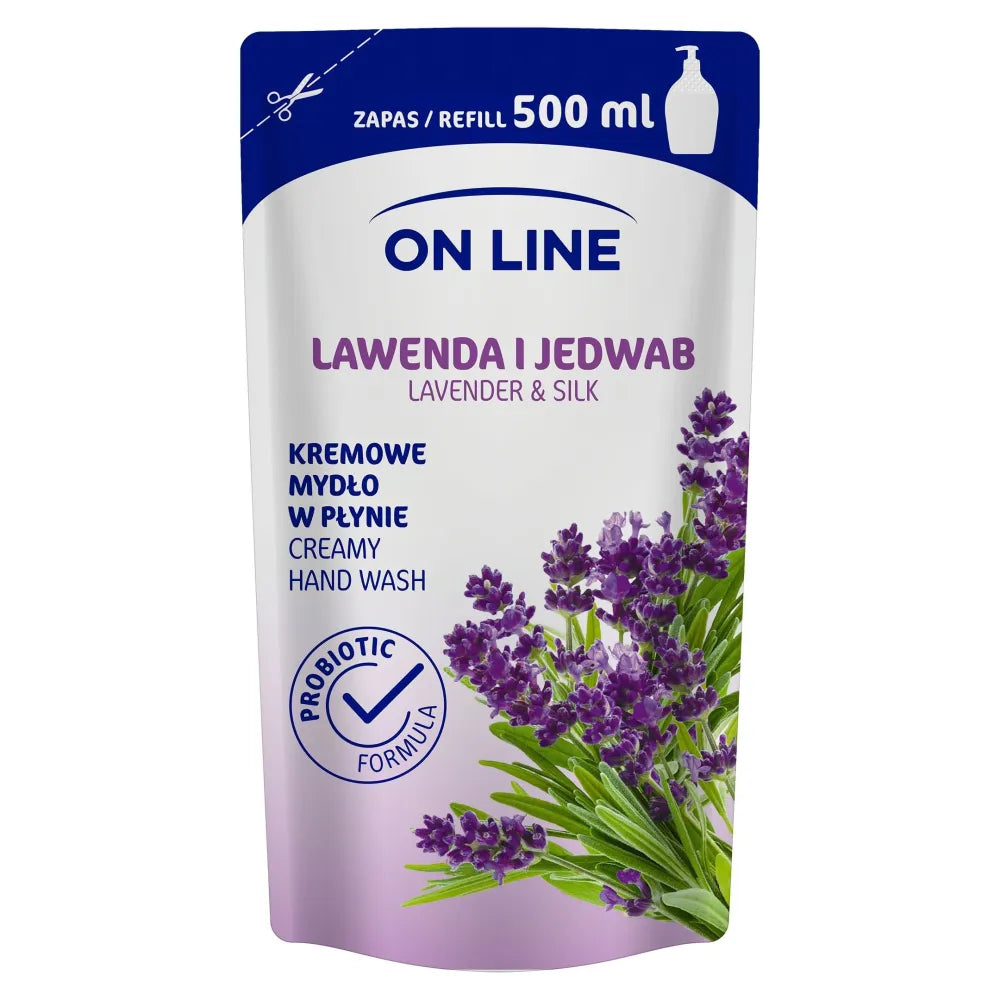 On Line Creamy liquid soap Levandų ir Šilko - refill 500ml - Kosmetika