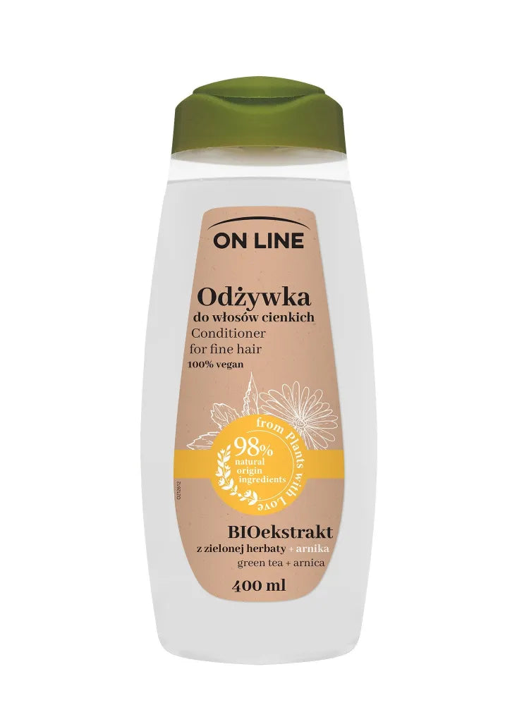 On Line From Plants With Love Plaukų kondicionierius BIOekstraktas iš žaliosios arbatos ir arnikos 400ml - Kosmetika