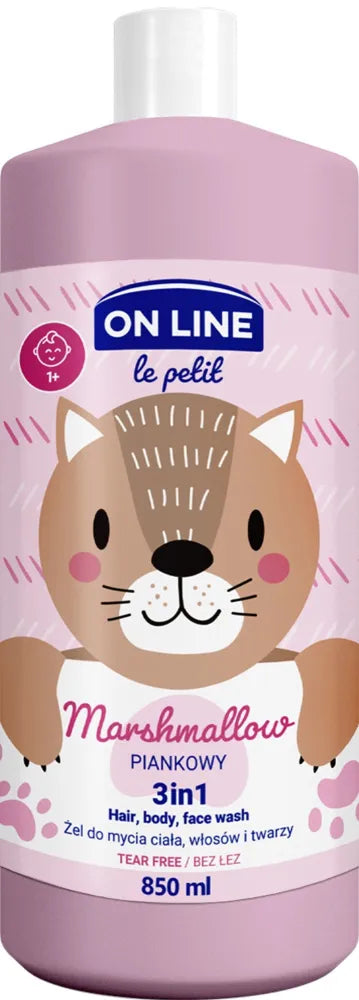 ON LINE Le Petit Baby 3-in-1 Gel kūno plaukų ir veido plovimui - Putos 850 ml - Kosmetika