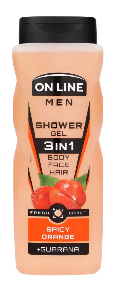On Line Men 3in1 dušo gelis aštrus apelsinas vyrams 410ml - Kosmetika