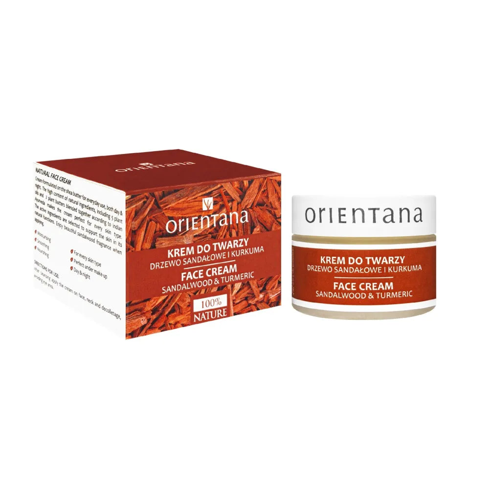Orientana Face Cream SANDALWOOD TURMERIC 50g veido kremas su sandalmedžiu ir ciberžole - Kosmetika