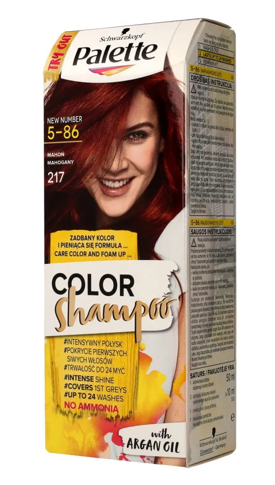 Palette Color Shampoo Dažantis šampūnas Nr. 5-86 (217) raudonmedžio 1 vnt. - Kosmetika