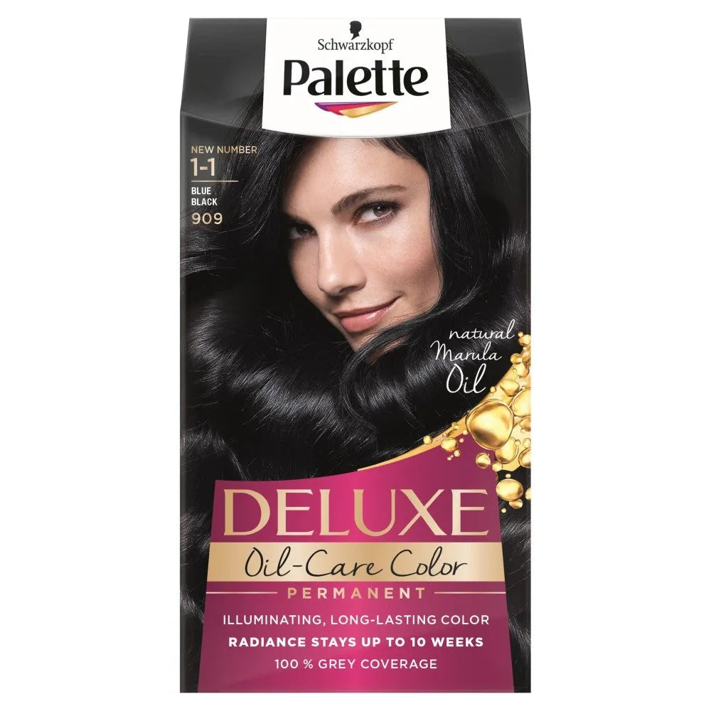 Palette Deluxe Permanent Hair Color Nr. 909 Mėlyna Juoda 1vnt. - Kosmetika