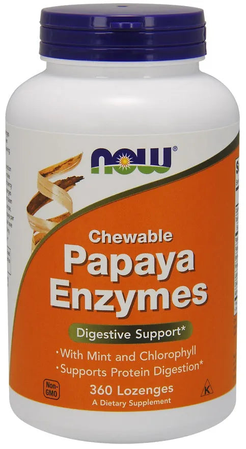 Papaya Enzyme Chewable - 360 lozenges - NOW Foods - Papildai