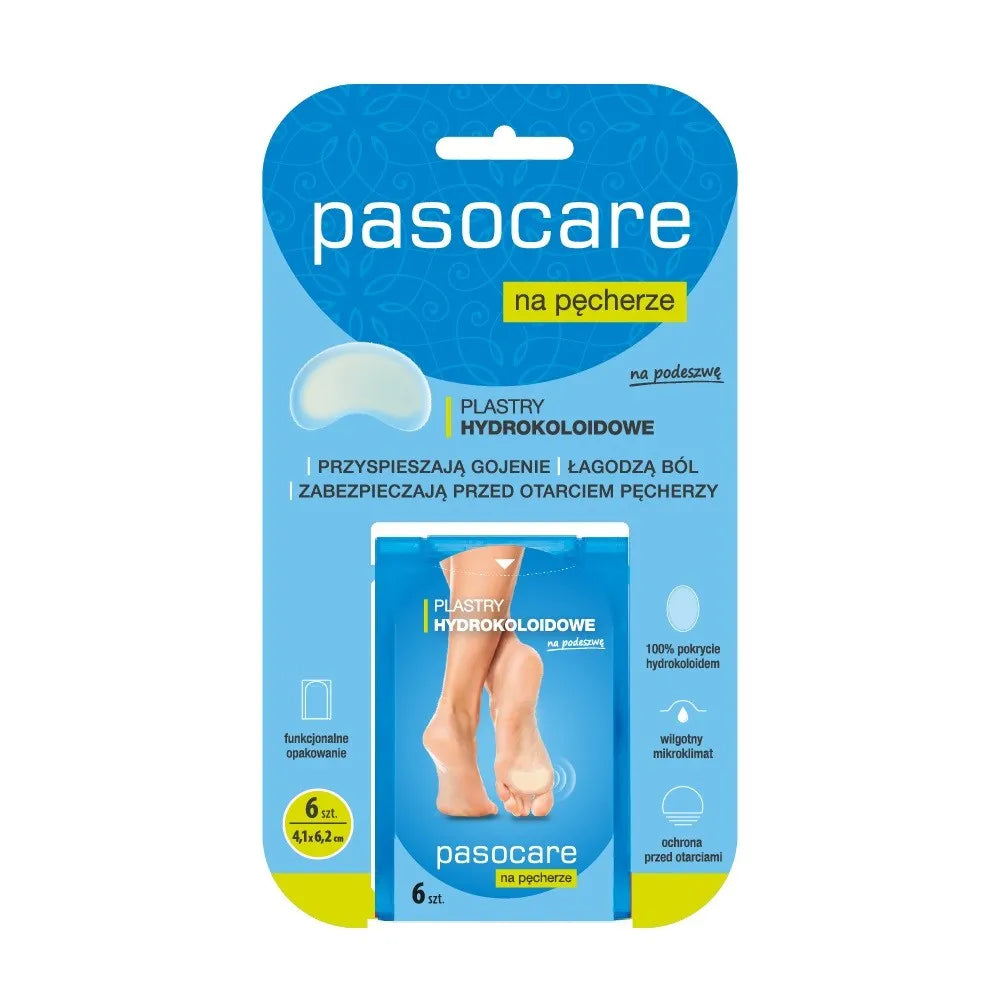 PASOCARE Specialist Plus Hydrocolloid pleistrai nuo pūslinių - pėdų padams 1 pakuotė - 6 vnt. - Medicinos ir slaugos