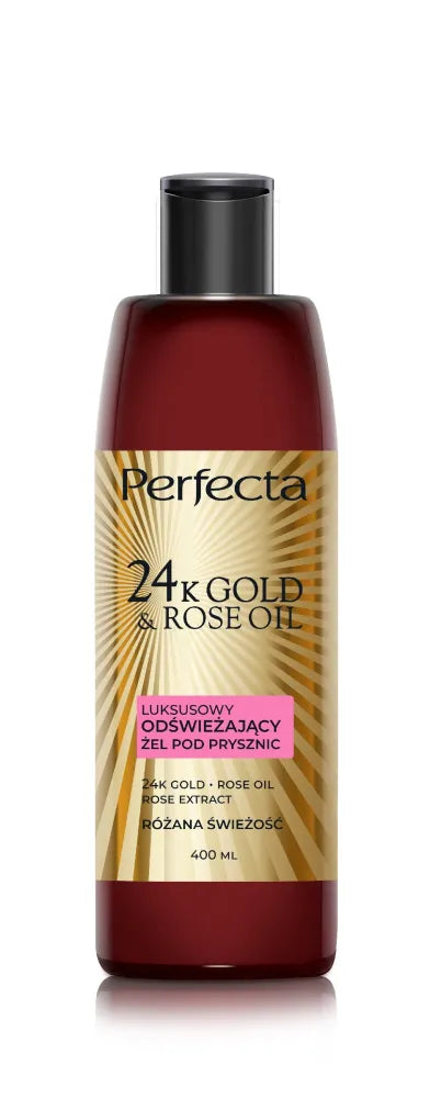 PERFECTA 24K Gold&Rose Oil Prabangus gaivinamasis dušo gelis 400 ml - Kosmetika