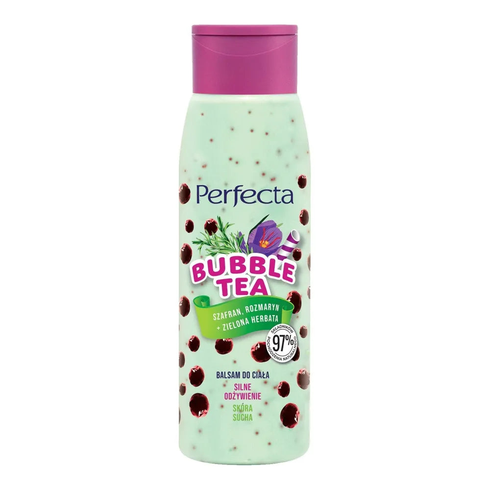 Perfecta Bubble Tea Strong Nourishing Body Lotion - Saffron Rosemary and Green 400ml - Kosmetika