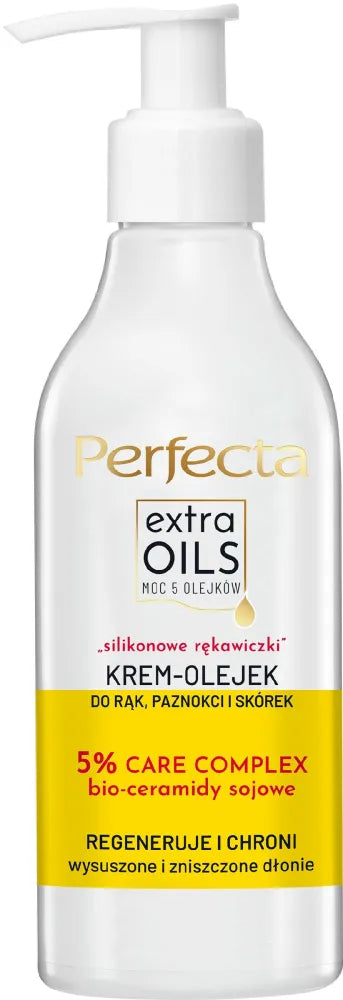 PERFECTA Extra Oils Cream-oil for hands nails and cuticles - Silikoninės pirštinės 195 ml - Kosmetika