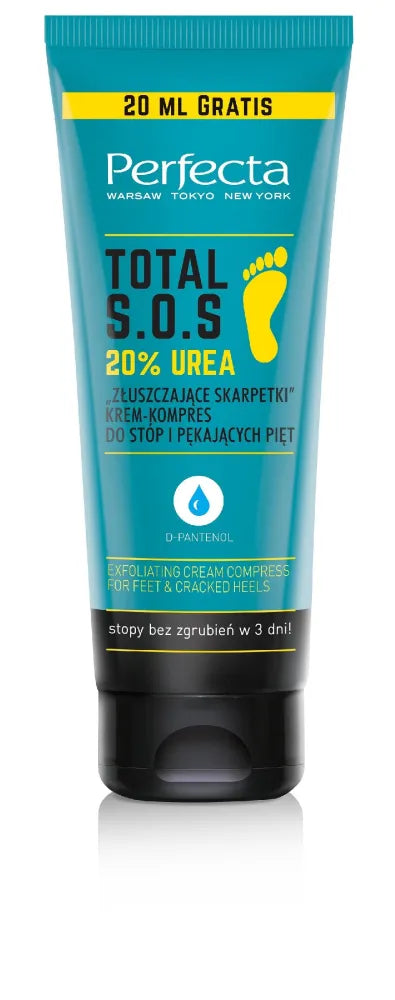Perfecta Total S.O.S. Cream-compress for feet and cracked heels „Exfoliating Socks“ 20% Urea 120ml - Kosmetika