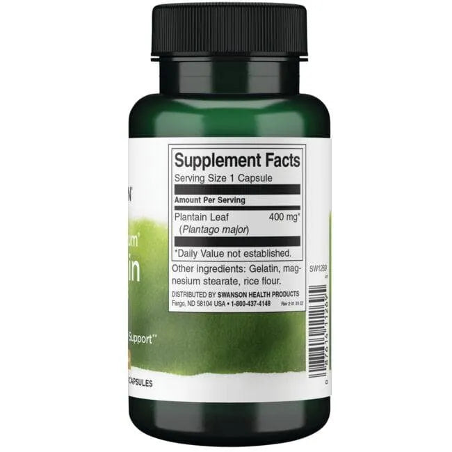 Plantain Leaf - Plačialapis gyslotis - 400 mg - N60 - Swanson - Papildai