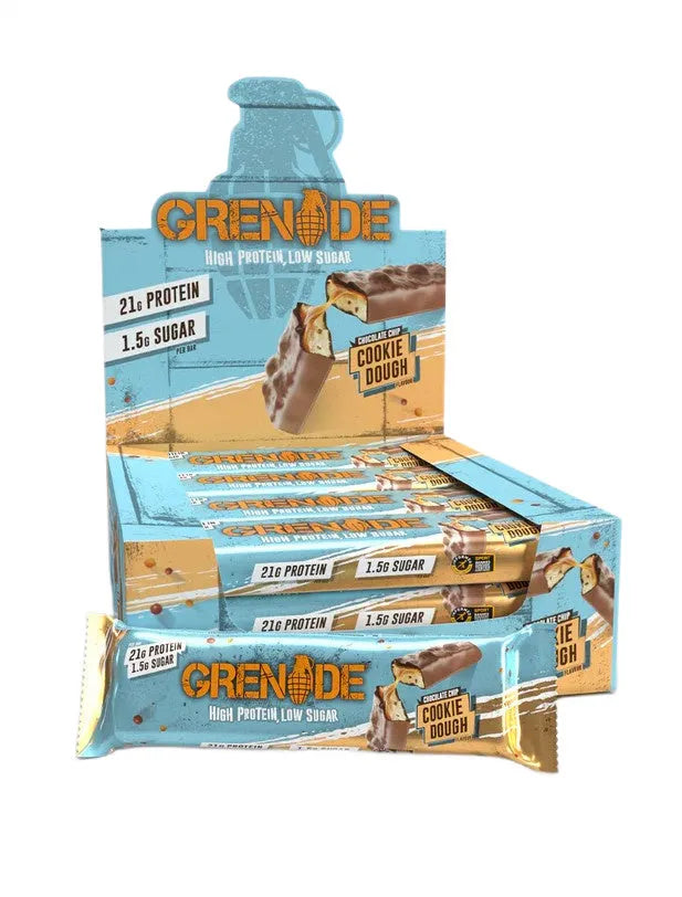 Protein Bars Chocolate Chip Cookie Dough - 12 x 60g - Grenade - Maistas