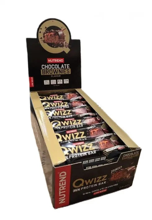 Qwizz 35% Protein Bar Chocolate Brownies - 24 x 60g - Nutrend - Maistas