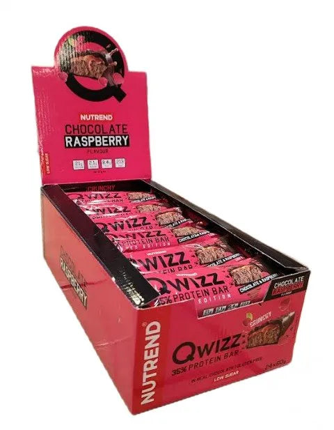 Qwizz 35% Protein Bar Chocolate Raspberry - 24 x 60g - Nutrend - Maistas