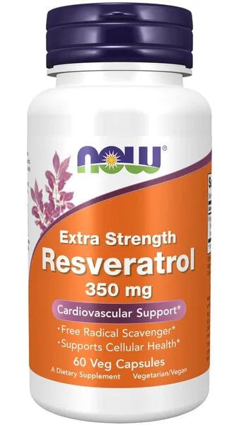 Resveratrol Extra Strength 350mg - 60 vcaps - NOW Foods - Papildai