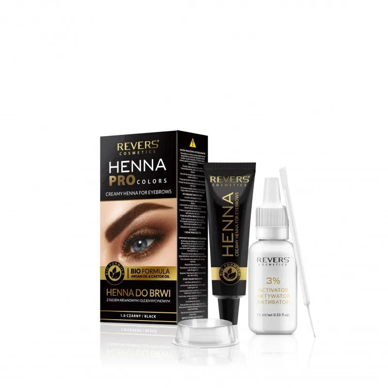 REVERS Creamy Eyebrow Henna Pro Colors 1.0 juoda 1op. - Kosmetika