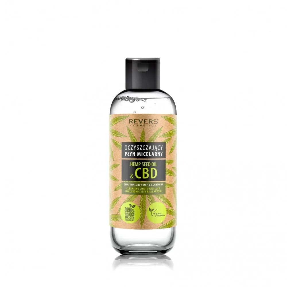 REVERS Hemp Seed Oil & CBD valymo micelinis skystis su kanapių aliejumi 500ml - Kosmetika