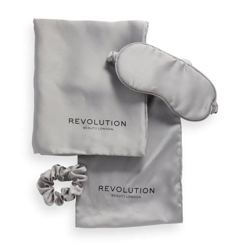 Revolution Beauty The Sleep Satin Set Satino miego rinkinys - Sidabrinė 1op. - Kosmetika