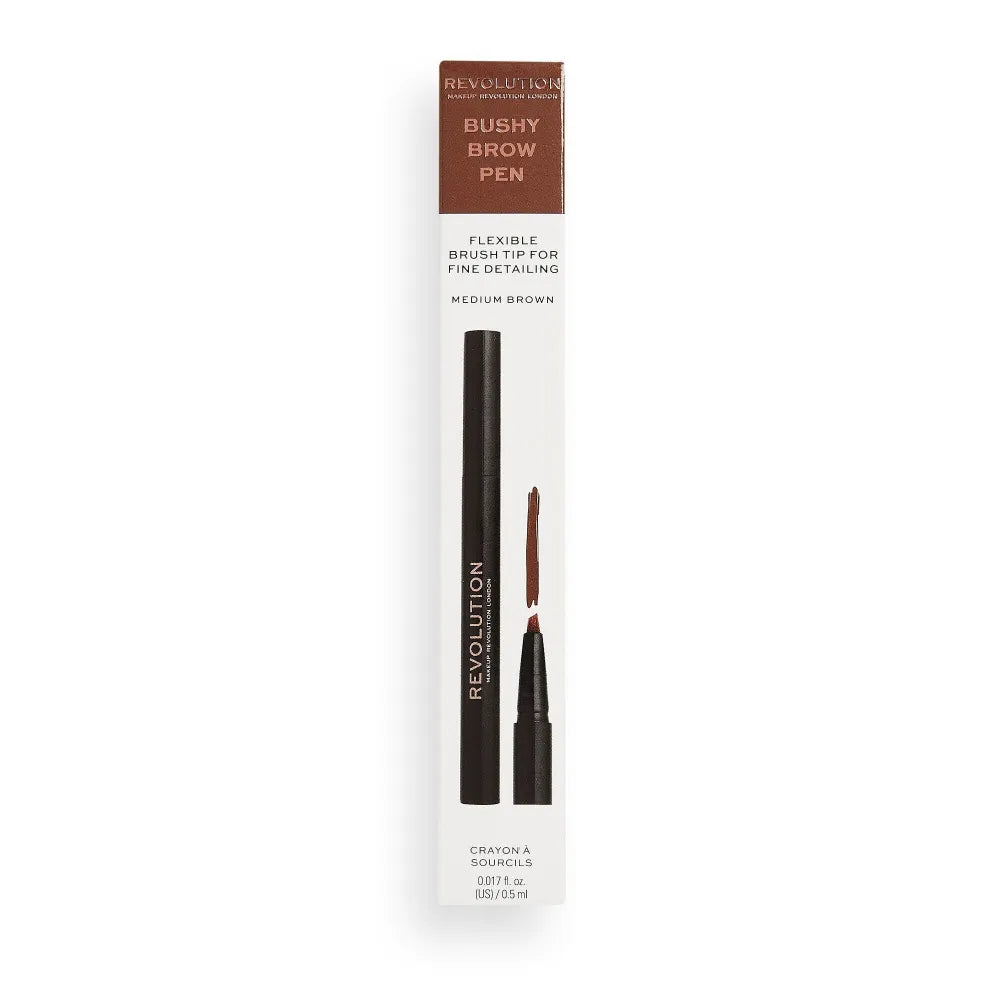 REVOLUTION Bushy Brow Pen Med Brown 0,5ml - Kosmetika