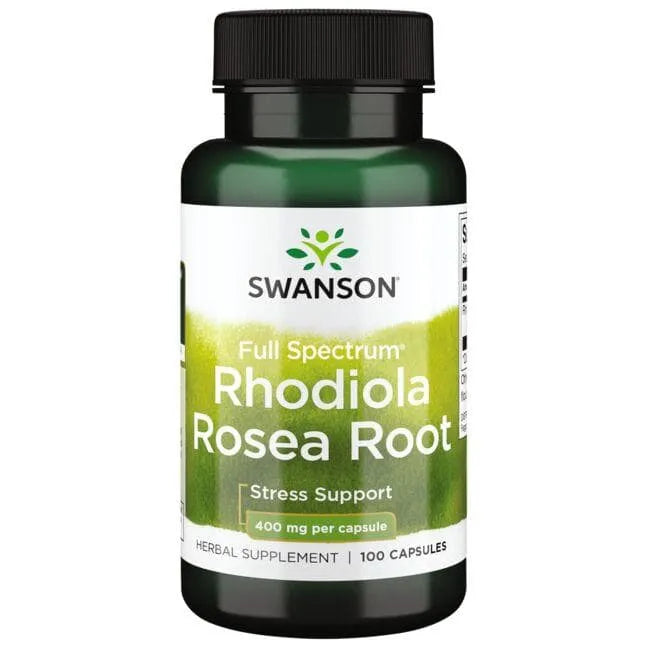 Rhodiola Rosea Root - Stresui mažinti - 400 mg - N100 - Rausvosios rodiolės šaknis - Swanson - Papildai