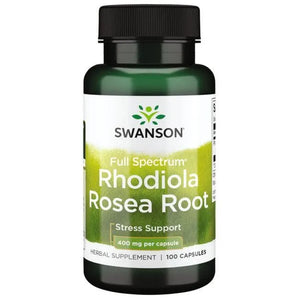 Rhodiola Rosea Root - Stresui mažinti - 400 mg - N100 - Rausvosios rodiolės šaknis - Swanson - Papildai