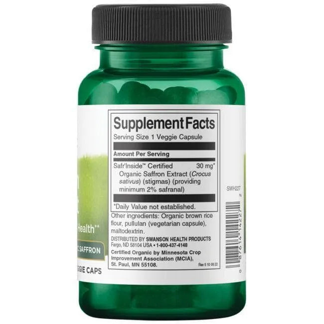 Saffron Extract - Šafrano ekstraktas - N60 - Swanson - Papildai