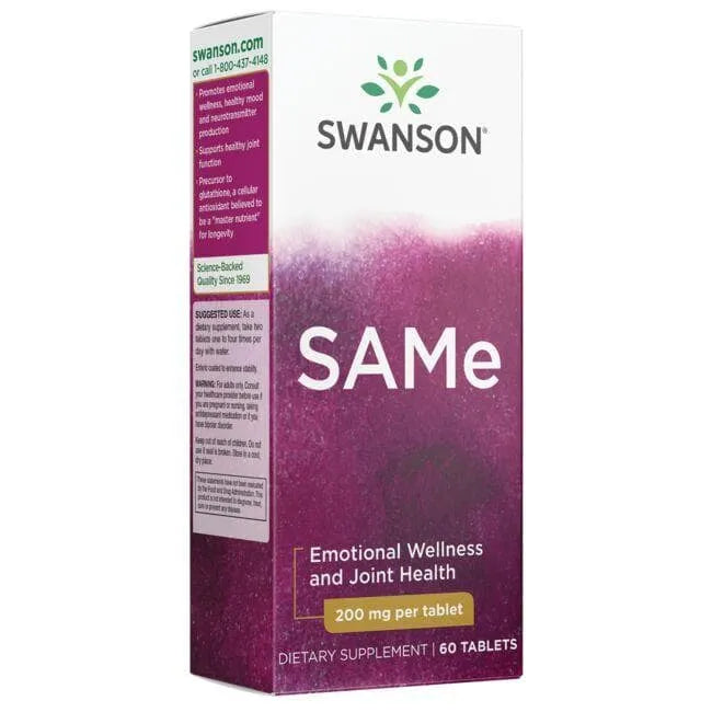 SAMe - S-Adenosyl Methionine - 200 mg - N60 - Swanson - Papildai