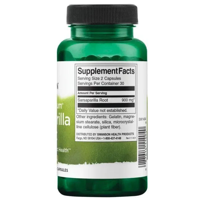 Sarsaparilla Root - Sarsaparilio šaknis - 450 mg - N60 - Swanson - Papildai