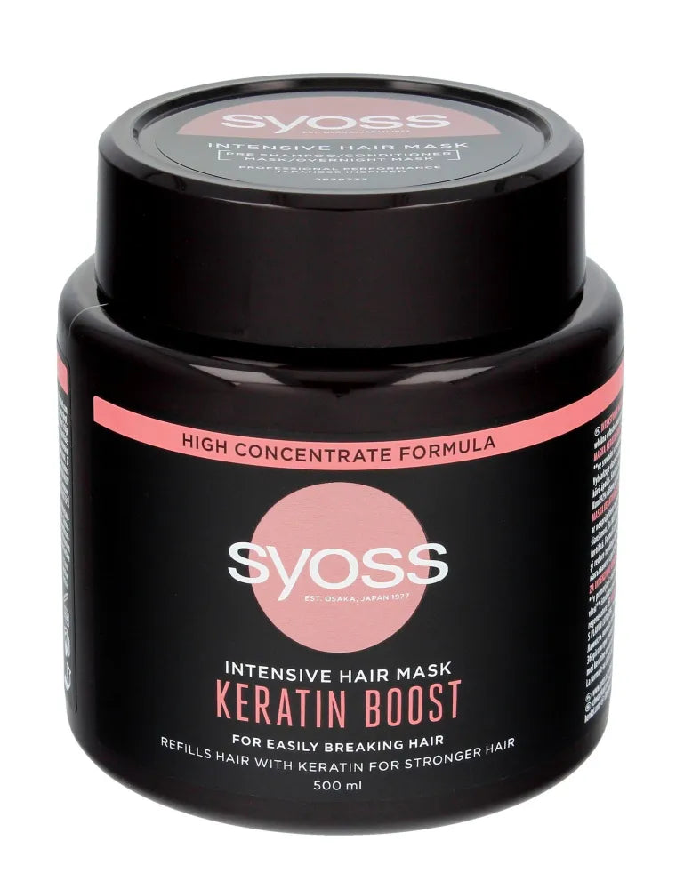 Schwarzkopf Syoss Keratin Boost intensyvi kaukė trapūs plaukams 500 ml - Kosmetika