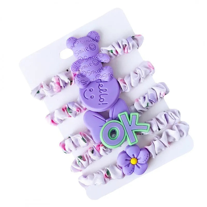 Scrunchie hair bands (G126) - 1 pakelis - 5 vnt. - Kosmetika