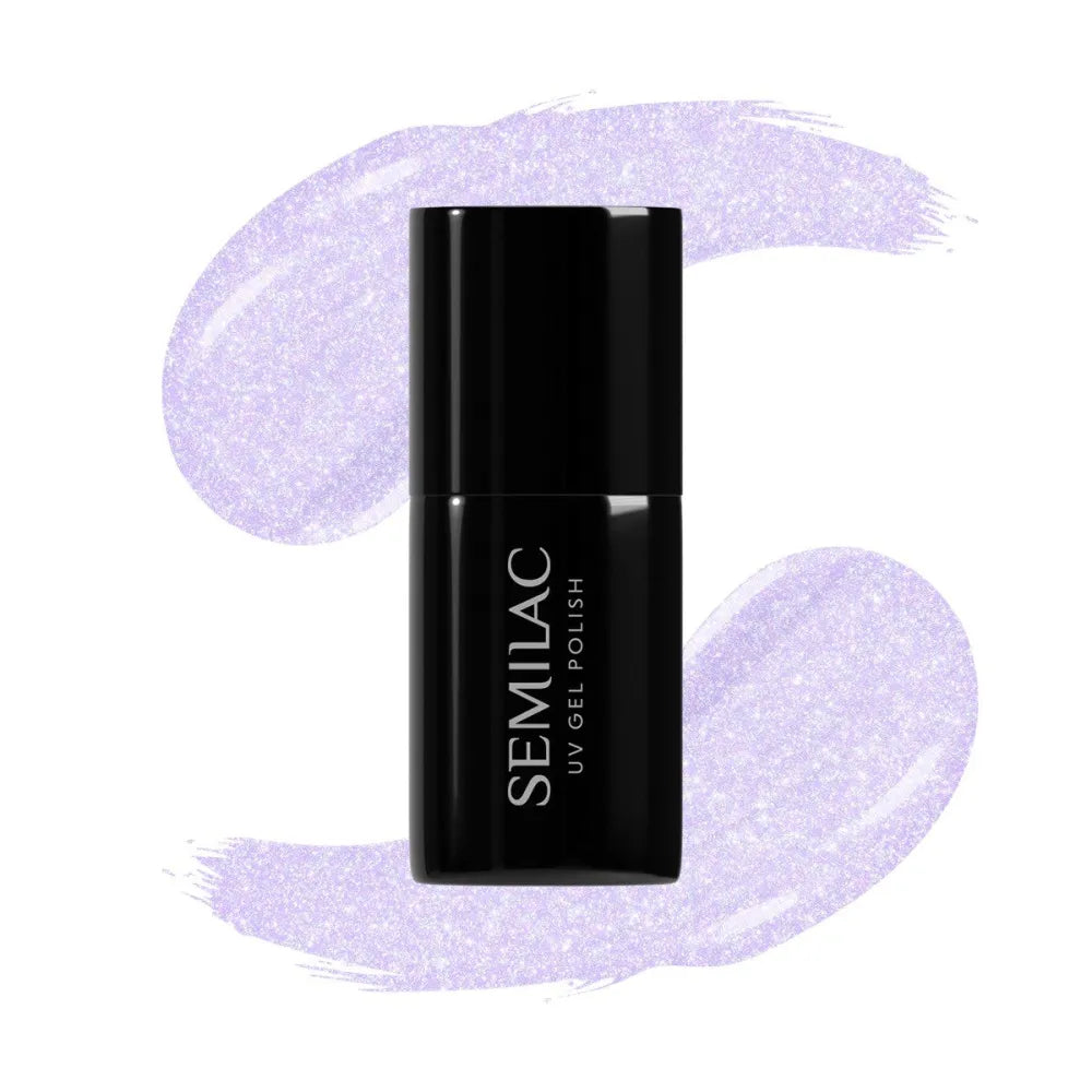 SEMILAC 499 Violet Vibes hibridinis nagų lakas 7ml su blizgučiais - Kosmetika