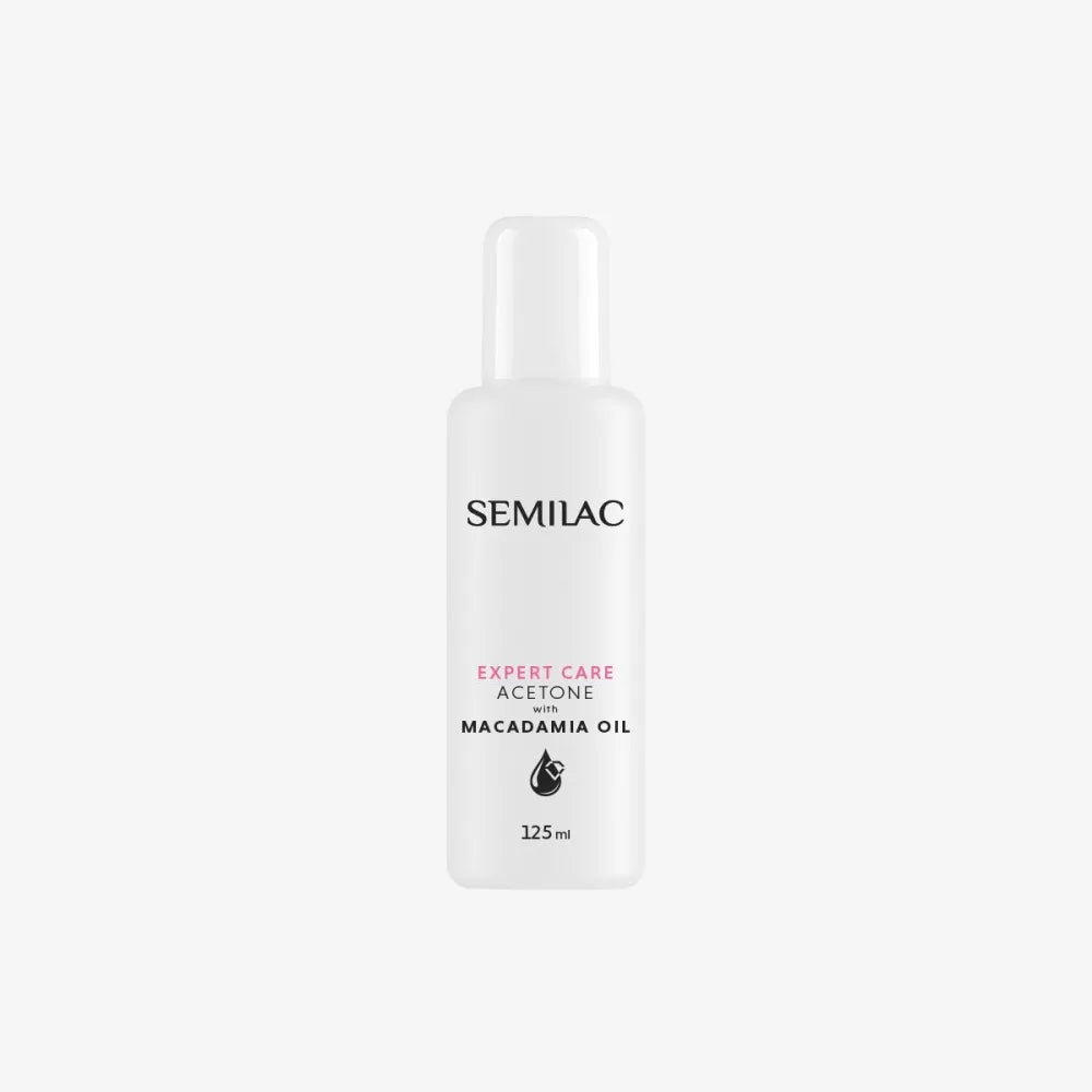 SEMILAC Acetone nagų lako valymui Expert Care su Makadamijos aliejumi 125ml - Kosmetika