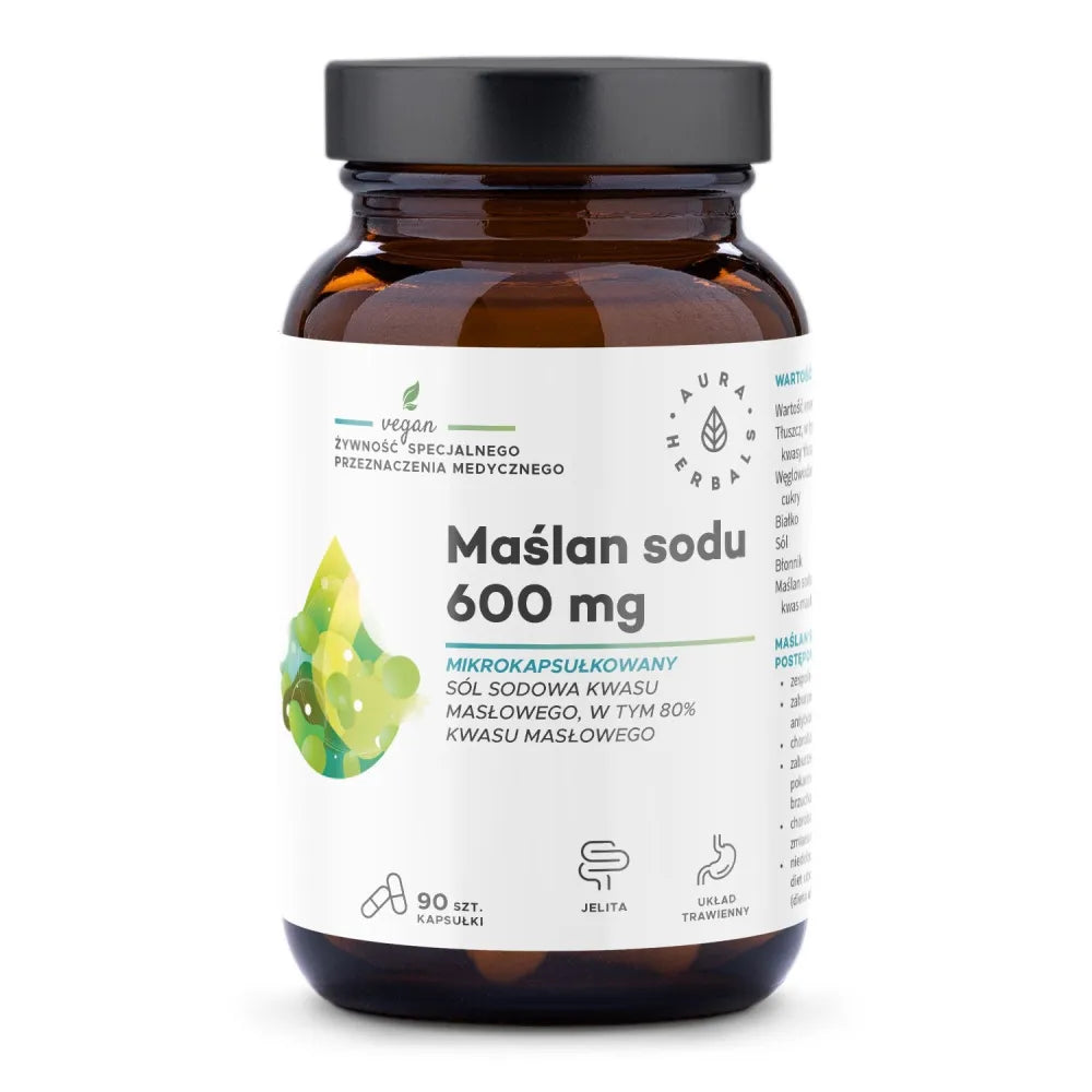 Sodium butyrate 600 mg 90 capsules - AURA HERBALS - Papildai